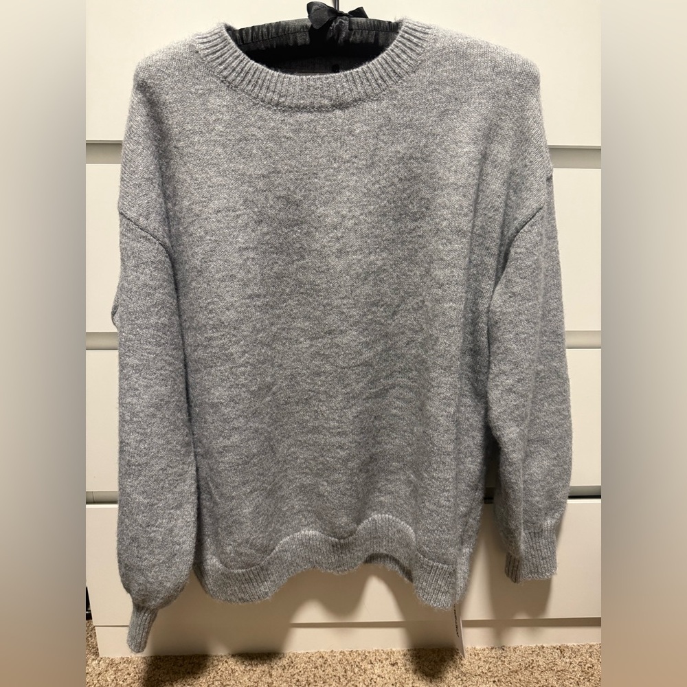 Princess Polly Light Gray Crew Neck Sweater